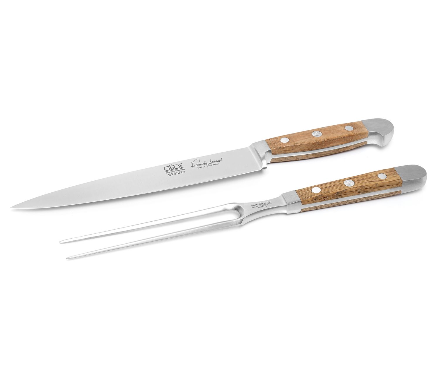 Güde Set 3 Coltelli Alpha Birne – Pelapatate, Affettatore E Coltello Da Cuoco In Acciaio Cromo-Vanadio, Manico In Legno Di Pero - 2
